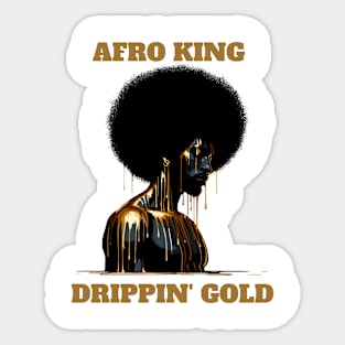 Afro King Drippin' Gold Sticker